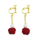 Traditional Mizuhiki Earrings - Yuragi Tama (Traditional Mizuhiki Earrings - Yuragi Tama) 