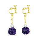 Traditional Mizuhiki Earrings - Yuragi Tama (Traditional Mizuhiki Earrings - Yuragi Tama) 